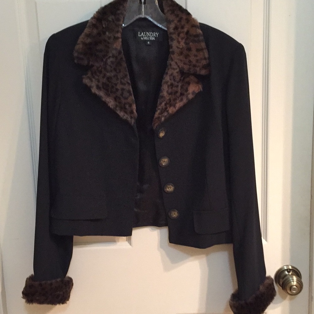 Laundry by Shelli Segal sz 4 black jacket/ blazer